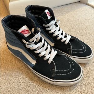 Vans Sk8 Hi Navy Blue Size 9 Excellent Used Condition